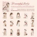 Adesivi PET Sweet Melody con 30 illustrazioni di ragazze retrò per scrapbooking - Melodia del Dessert
