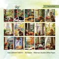 Starry Eyes decorative paper set featuring 15 cat and window scenes for DIY journaling - Starry Eyes Style