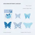 Kit scrapbooking papillons vintage bleus avec 30 pièces découpées et gaufrées - Langue Du Papillon Du Vent Bleu