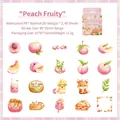 Waterproof PET stickers set featuring cute peach and animal illustrations for journaling - Peach Fruity
