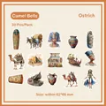 Set di 30 adesivi decorativi egiziani retrò con motivi di faraone e piramidi - Campanello da Cammello