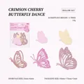 Set de 30 papillons ajourés en rose cerisier pour décoration de journal vintage - Danse Des Papillons Cerise