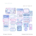 Juego de 25 pegatinas retro Starry Old Letter con etiquetas vintage en azul y rosa - Viejas Cartas Estrelladas
