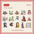 Pack de 30 pegatinas de acuarela tema persa exótico para scrapbooking y decorar - Persia