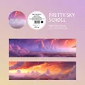 Pretty Sky Scroll washi tape with dreamy sunset cloud patterns in pink and purple colors - Colorful Sky Scroll