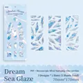 PET hartstickers uit de Droomzee-serie met zilveren laserglaseffect fragmenten - Dromerige Oceaan Licht
