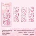 PET stickers Broken Heart serie Falling Sakura 3D zilver laserfolie set van 3 stuks - Vallende Kersenbloesem Droom