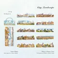 City landscape watercolor PET stickers for scrapbooking and DIY journals, 10 piece set - Cityscape
