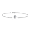 Elegantes 925er Sterlingsilber Moissanit Armband mit minimalistischer Zargenfassung - L10803 Silberfarbener Moissanit 0,5 ct / 16+2.5+2.5cm