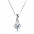 Elegant 925 sterling silver necklace with a brilliant four-prong moissanite heart pendant - Premium 1.0 Carat Solitaire Necklace