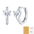 Orecchini a cerchio in argento S925 con moissanite a cuore e certificato GRA - Stile Moissanite a Cuore (Con Certificato GRA) / Stile Argento (Con Certificato GRA)