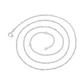 Cadena minimalista de plata esterlina 925 con cierre de resorte y baño de oro blanco - Solo Cadena Tejida Sin Colgante / 40+5cm / Oro blanco (1,0 mm)