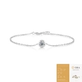Silbernes S925 Moissanit-Blasenarmband mit Zargenfassung und beiliegendem GRA-Zertifikat - 16+2.5+2.5cm / Silber Moissanit 50 Punkte (L10803) (Mit GRA-Zertifikat) / Silber
