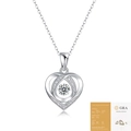 S925 silver heart dancing moissanite pendant necklace with GRA certificate - 0.5ct Moissanite (With GRA Certificate)