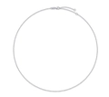 Minimalist 925 silver necklace with polished O-chain, lobster clasp, and extender - Chain Only (Without Pendant) / Platinum 1.2mm