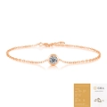Roségoldenes Moissanit-Bubble-Armband aus 925er Silber mit GRA-Zertifikatskarte - L10803 Champagnergoldener Moissanit 0,5 ct (mit GRA-Zertifikat) / 16+2.5+2.5cm