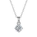 925 silver moissanite heart-shaped pendant necklace with classic four-prong setting - 0.5 Carat Solitaire Necklace
