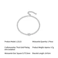 Bracelet gourmette élégant en argent 925 avec une pierre Moissanite carrée de 5,5mm - L13115 Carré 1ct / Argent 925 (16+5cm)