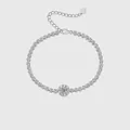 925 silver moissanite bracelet with sunflower cluster design and lobster clasp - 0.5ct Sunflower Moissanite Style (With GRA & Box) / 925 Silver