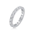 Classic S925 sterling silver eternity ring with round brilliant cut moissanite stones - US Size 9 / R12880 Moissanite Ring (R12880)