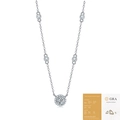 925 silver moissanite halo pendant necklace with GRA certificate and bezel-set side stones - 2 Carat Moissanite (With GRA Certificate)