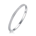 Polierter S925 Silber-Moissanit-Armreif mit umlaufender Kanal-Fassuung und Steinen - Moissanit 2mm*39 Steine / Innendurchmesser 50*60mm