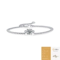 Bracciale in argento 925 con moissanite e certificato GRA di autenticità - L13382 Tondo 1ct (con certificato GRA) / Argento 925 (16+5cm)