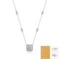 925 silver moissanite halo pendant necklace with GRA certificate and bezel-set chain - Octagonal Halo Setting Style (N13297) - 1ct (With GRA Certificate)