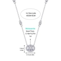 S925 silver moissanite necklace with 1ct oval pendant and detailed size measurements - Oval Halo Setting Style (N13501) - 1ct