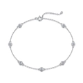 Elegant S925 sterling silver bracelet with seven round cubic zirconia in bezel setting - Moissanite 0.1ct*7 Stones (L13081)