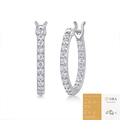 Eleganti orecchini a cerchio in argento S925 con pietre di moissanite taglio brillante - Orecchini a Cerchio in Moissanite da 0,9 ct (Con Certificato GRA)
