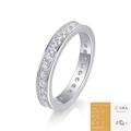 Elegant S925 silver moissanite eternity ring with GRA certificate on white background - US Size 9 / 2.0mm Single Row Moissanite (R13018) (With GRA Certificate)