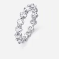 Classic silver eternity ring with round-cut moissanite stones in a pavé setting - US Size 9 / 4.0mm Moissanite (R13575)