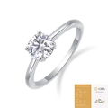 Elegant 925 silver moissanite ring with a classic four-prong setting on a thin band - Round Brilliant Style with GRA Certificate (R13086)