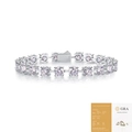 Bracciale tennis in argento 925 con moissanite e certificato GRA su sfondo bianco - 0.1ct Moissanite (Con Certificato GRA) / 16.5cm