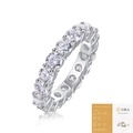 Eternity band ring in 925 silver with round moissanite stones and GRA certificate - US 7 / Moissanite With Certificate Style (R12969)