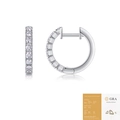 Silver moissanite hoop earrings with GRA certificate shown on white background - Silver - Style E13802 (2.5mm * 16 Pcs)