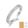 Luxurious S925 sterling silver moissanite ring with double row pave set stones and GRA certificate - US Size 9 / Moissanite Double Row Pave Style with GRA Cert (R13130)