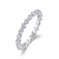 Classic S925 sterling silver eternity band ring with round cut moissanite stones - US Size 5 / Single Ring / Silver