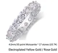 Eternity ring in 925 silver featuring seventeen 4.0mm round moissanite gemstones - US 7 / Eternity Moissanite Style (R12969)