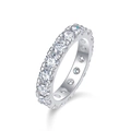 Elegant S925 sterling silver eternity ring with full-circle round brilliant moissanite stones - US 7 / Exquisite Eternity Style (R13631)