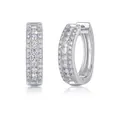 Eleganti orecchini a cerchio in argento S925 con scintillanti pietre moissanite - E13353 76 Pietre