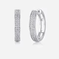 S925 sterling zilveren moissanite oorringen met een dubbele rij micro-steentjes - E13354 68 Stenen