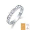 Eternity Moissanite ring in 925 silver finish with GRA certification display - US Size 9 / R13127 Moissanite Square Style with GRA Cert (R13127)