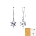 Orecchini a goccia in argento S925 con moissanite e certificato GRA su sfondo bianco - 1 Carato Moissanite (Con Certificato GRA) (E13187)