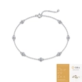 Silver S925 moissanite bracelet with seven bezel-set stones and GRA certificate - Moissanite 0.1ct*7 Stones (With GRA Certificate)