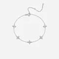 Elegant S925 sterling silver clover bracelet with moissanite stones on white background - Four-Leaf Clover Moissanite 2.0mm*20 Stones (L13989)
