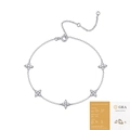 Bracelet trèfle en argent et moissanite avec fermoir ajustable et certificat GRA - Style Trèfle à Cinq Fleurs (Avec Certificat GRA) (L13989)