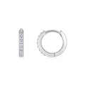 Silberne S925 Creolen aus Sterlingsilber mit funkelnden Moissanit-Details im Pavé-Stil - E15474 16 Steine