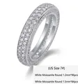 Anello eternity con moissanite bianca in argento 925, pavé di lusso, taglia US 7 - Taglia US 9 / Moissanite